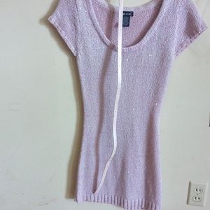 Pink Shimmering Mini Dress with Custom Belt